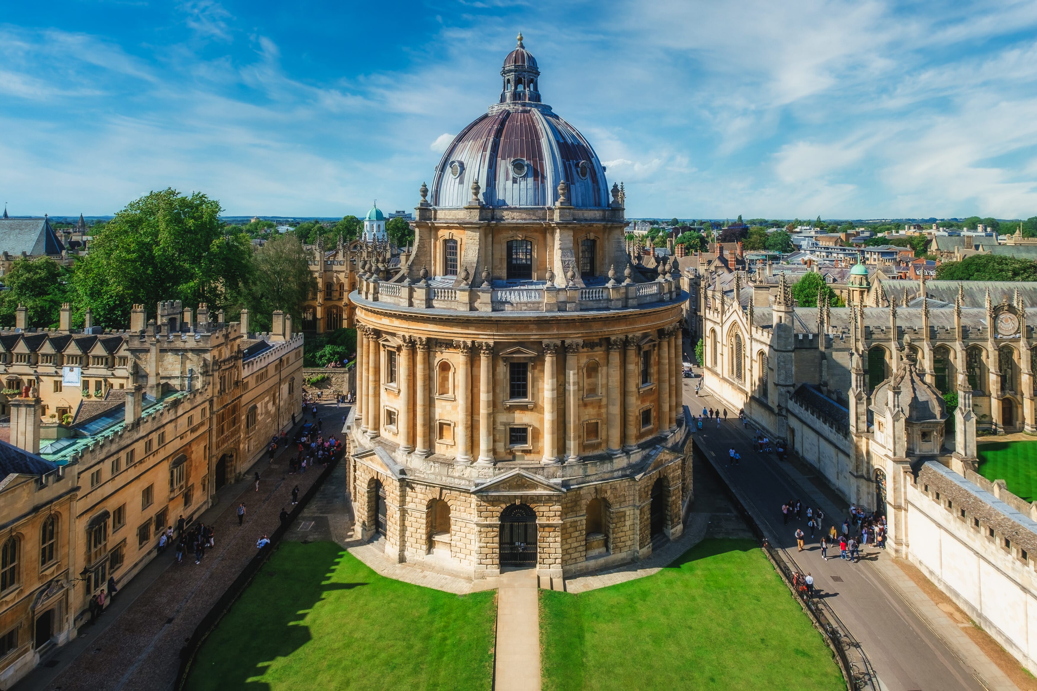 Famous view of the city of Oxford and the Radcliffe Camera, a symbol of the University of Oxford
